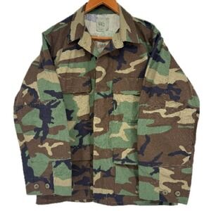 American Apparel Combat Field Jacket Hot Weather Woodland Camouflage Size Medium